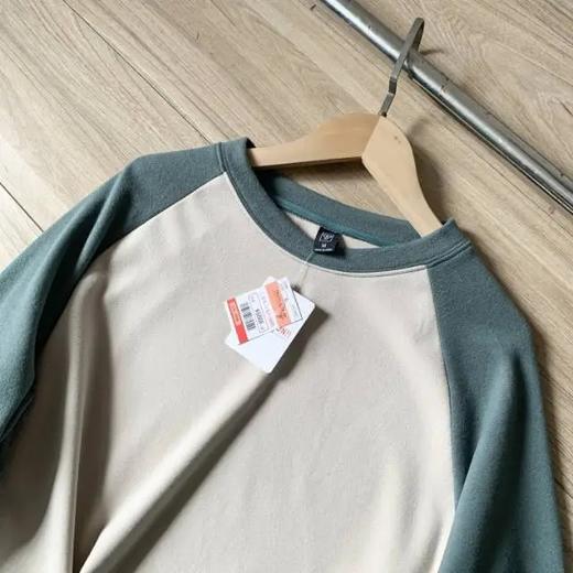 情侣抓绒衣针织衫保暖磨毛拼色长袖T恤 商品图5