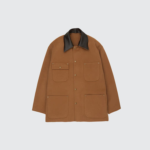 YOKE River Melton Coverall Jacket 皮领羊绒羊毛混纺大衣外套 商品图3