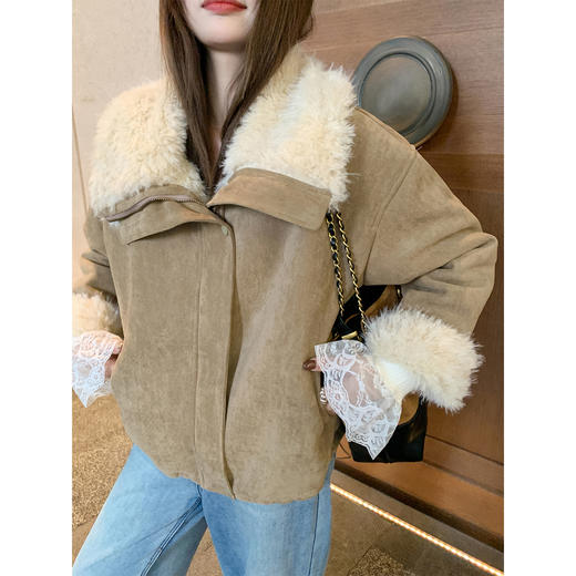 <曾小咸推荐>现货秒杀！微信超特价！毛毛领麂皮绒外套加绒保暖皮毛一体 日常369.99 立减170 秒杀199.99！ 商品图2