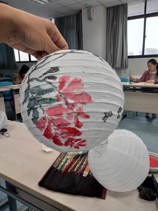 中秋元宵节日装饰白色纸灯笼 手工DIY涂鸦纯色纸灯笼 30cm 商品图2