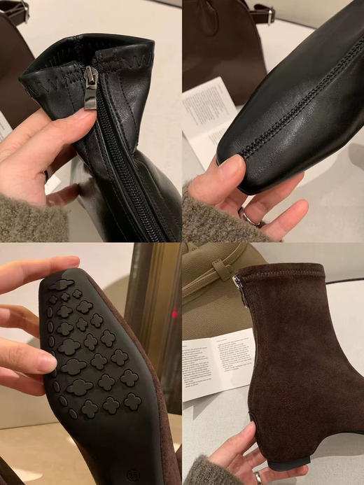 特定新款超有女人味纯皮羊猄皮加绒猫跟短靴 商品图2