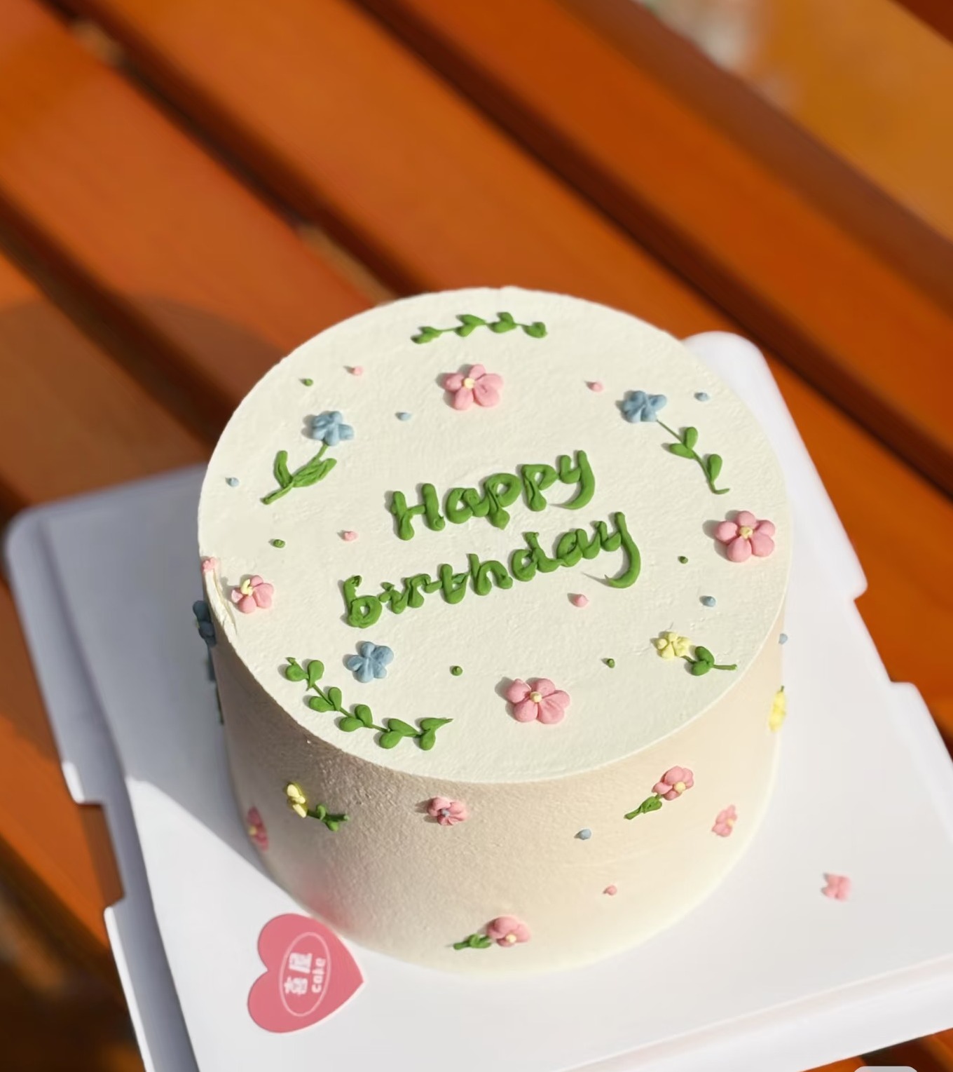 优品--【小清新花朵happy  birthday】送女士、女孩蛋糕