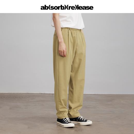 absorbrelease ab白噪黄色西装裤男通勤直筒西裤男士裤子休闲裤 商品图2