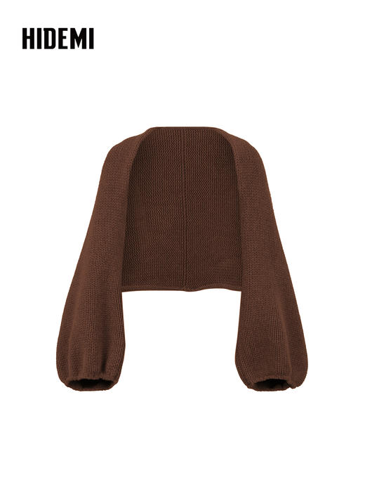 HIDEMI 进口美利奴羊毛系列粗针厚款设计感灯笼两件套 坎肩/马夹 商品图7