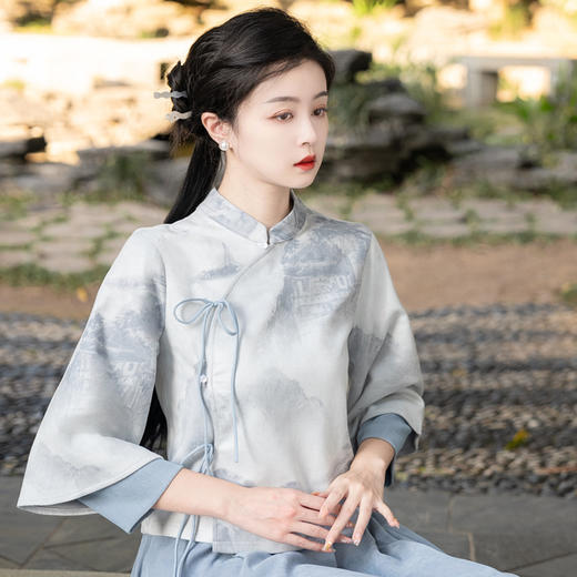 中式复古唐装汉元素改良，汉服旗袍上衣国风茶服套装TY-YYA568 商品图3