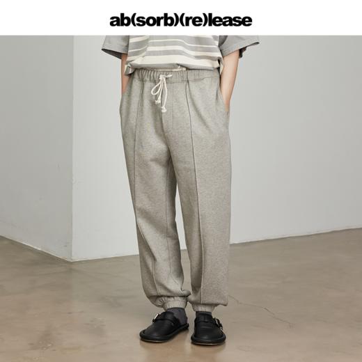 absorbrelease ab白噪灰色针织卫裤男宽松直筒束脚休闲裤男士裤子 商品图2