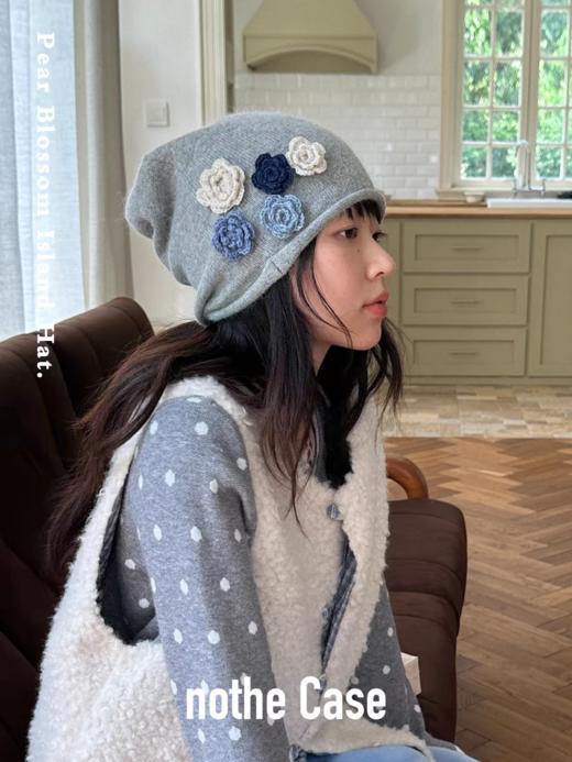 nothe Case布然/NC253223/「梨花岛」卷边美丽诺兔毛堆堆帽 商品图3