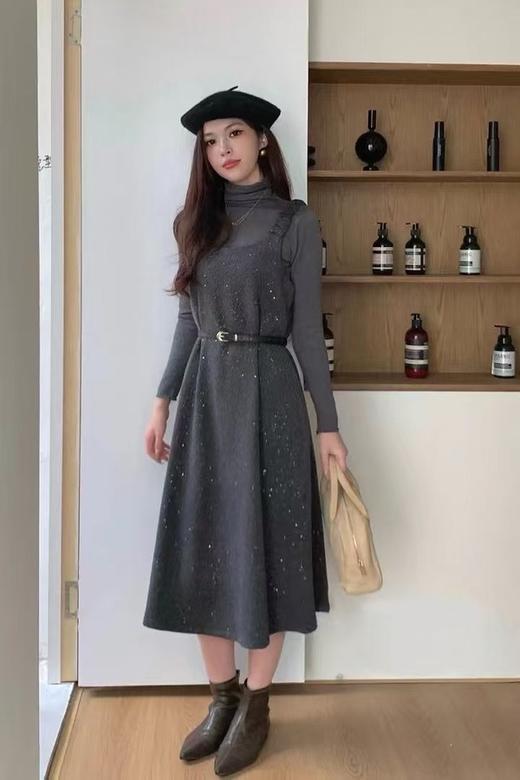 amadella 复古气质背心连衣裙+打底衫套装 21914 商品图2