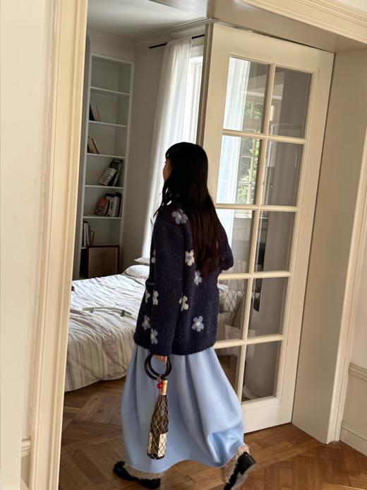 nothe Case布然/NC253214/「柔软蓝湖」毛呢蓬蓬花苞裙 商品图1