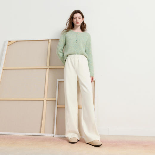 三彩2026春季新款休闲裤高腰宽松直筒裤垂感长裤显瘦M 商品图3