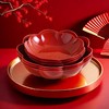 【花型盘新年果盘】红色过年结婚客厅家用 防摔加厚水果盘商用盘子 商品缩略图0
