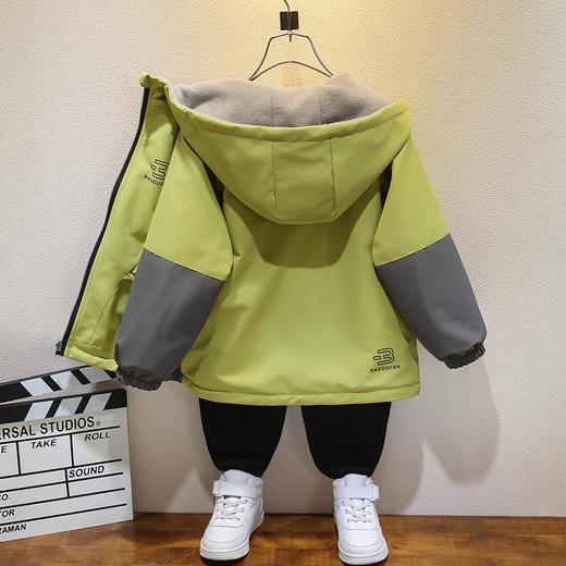 男童秋冬加绒双面穿外套2025新款儿童冲锋衣春秋上衣中大童两面穿 商品图3