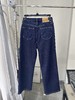 贝壳三 蓝色复古双口袋直筒牛仔裤女薄绒显瘦弹力长裤C120320 商品缩略图1