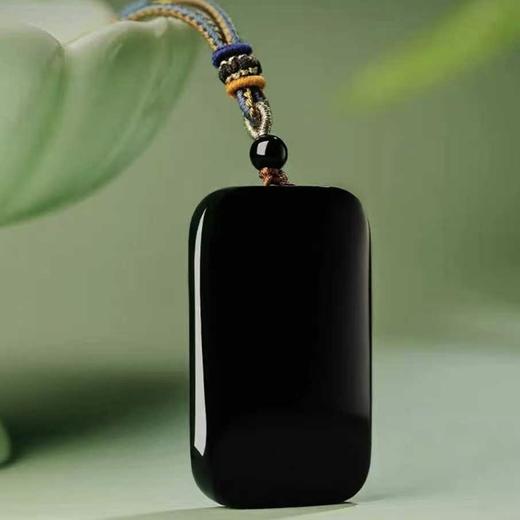 岸纾 天然和田墨玉平安无事牌 商品图4