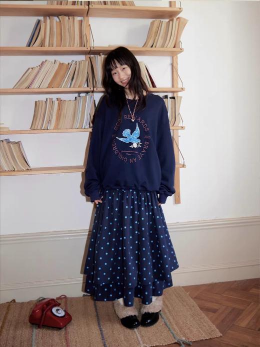 nothe Case布然/NC253208/「蓝色飞鸽」全棉宽松卫衣 商品图0