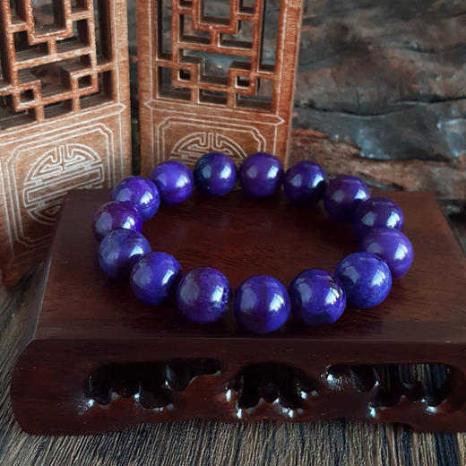 【天然正品】舒俱来天然收藏级皇家帝王紫圆珠约12.8MM舒俱来手串12.8MM（皆取最大值）女士281125NJM03 商品图2