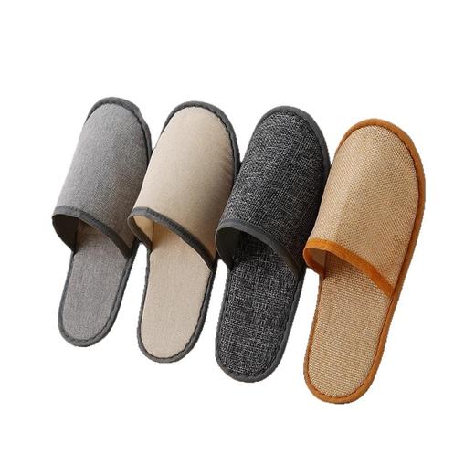 星级酒店一次性亚麻棉麻拖鞋夏季专用大码防滑宾馆民宿批发logo 商品图4