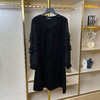 奢姿大码女装2025冬季胖妹妹时尚黑纱层叠袖设计气质圆领连衣裙9954870682 商品缩略图0