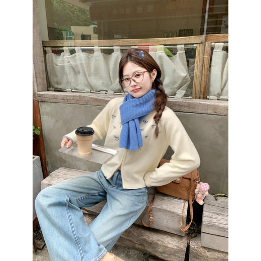 <曾小咸推荐> 韩系翻领拉链毛衣开衫女秋冬新款小个子慵懒针织外套上衣 商品图1