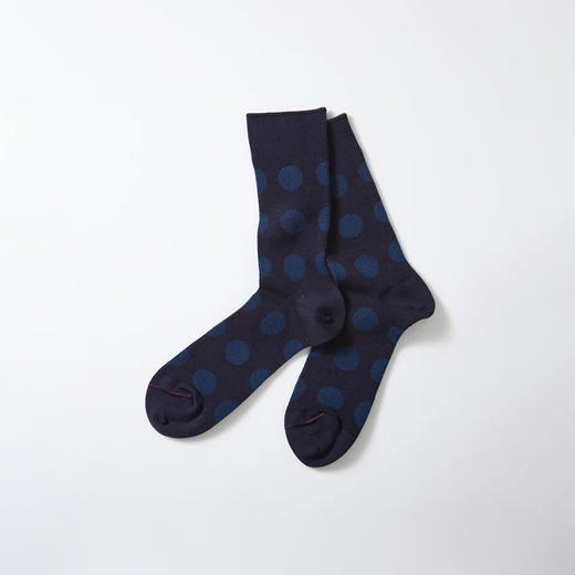 ROTOTO PORTHOLE DOT SOCKS 日本奈良制波点针织袜子 中筒袜 商品图4