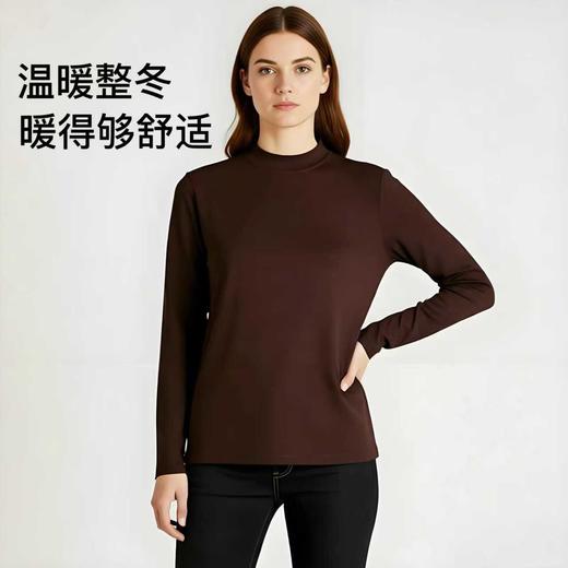 冬季特卖，特惠3件！【软软的“小火绒”】SIIJJEYY 枝辑秋冬280g男女同款双面绒半高领长袖T 亲肤柔软 软糯高弹 双面绒暖呼呼 5色可选 商品图0