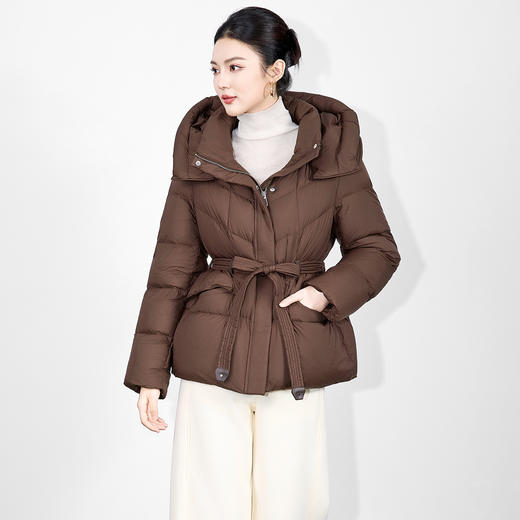 90白鸭绒轻量体感减龄气质收腰连帽加厚羽绒服WLZD2515607 商品图0