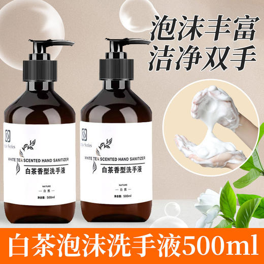 白茶香洗手液500ml大瓶装 按压手部泡沫清洁滋润酒店民宿洗浴家用 商品图0