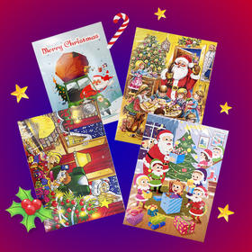 【甄选优质可可豆❗️绚丽的节日氛围图案】德国进口WAVI日历巧克力儿童零食盲盒圣诞节日年货送礼盒24粒。jb