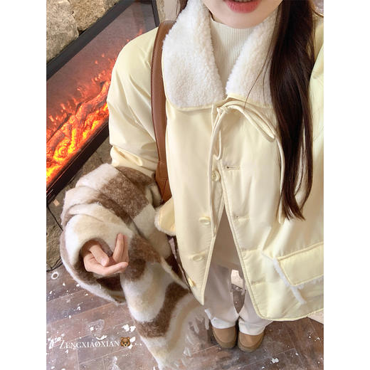 <曾小咸推荐>3.3 现货秒杀 ！微信超特价！韩系毛毛翻领夹棉外套 日常289.99 立减150 秒杀139.99！！ 商品图2