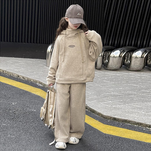 裁缝学苑TQ184儿童加绒宽松连帽卫衣纸样卫裤套运动服打版裁剪图纸 商品图3