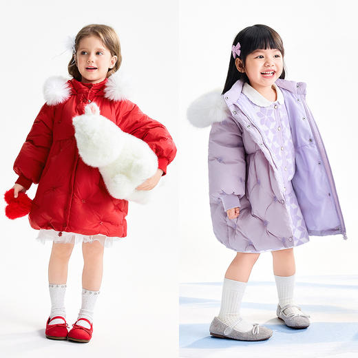 【实体店同款】女童长款羽绒服冬季新款安奈儿童装XG545056 商品图3