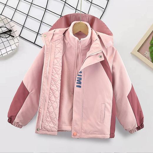女童冲锋衣三合一可拆卸秋冬装新款加厚外套两件套装女大童加棉服 商品图3