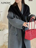 【软钩花肌理】阿菁娜冬季新款设计感羊毛披肩可围裹可披肩双穿高支羊毛柔软钩花肌理层次F30D320003 商品缩略图3