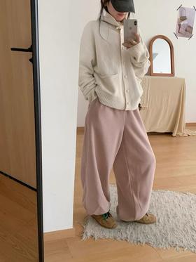 百搭两穿领卷边口袋针织衫N1377★