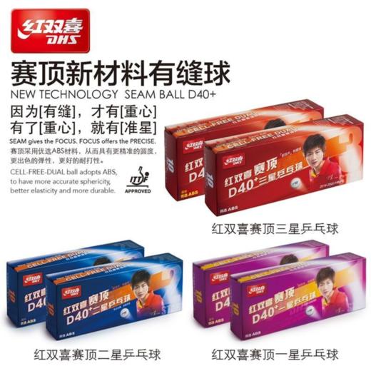 CD40B红双喜赛顶40+二星乒乓球比赛专用白色（十个装） 商品图3