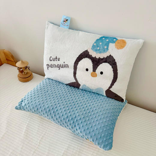 【YW】无忧购【甄选】大版儿童卡通小动物牛奶暖绒豆豆枕芯秋冬可拆卸幼儿园枕头套001（截单后3-5天发货) 商品图6