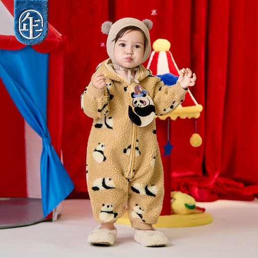 年衣童装儿童哈衣爬服冬款宝宝新年装男女童中式衣盼达乖乖连体衣 商品图1