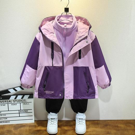 女童春装外套2025新款儿童三合一可拆卸春秋款大童女孩春季冲锋衣 商品图3