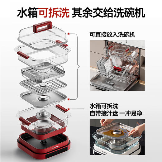 大宇多功能蒸汽料理锅S31   采用全玻璃锅体设计，健康无塑料接触，导热稳定不易产生冷凝水。 商品图4