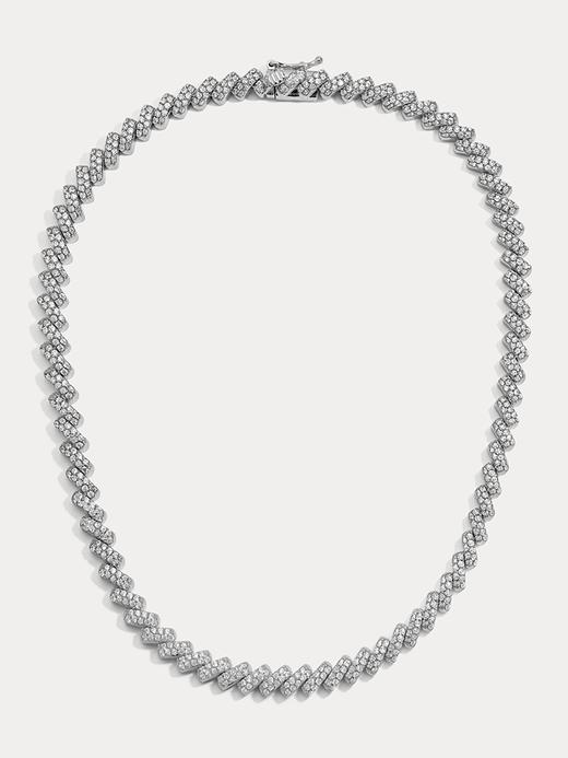 北京仓｜Lili Claspe-Lyra Pavé-银色 锆石 项链［美国设计师］ 商品图1