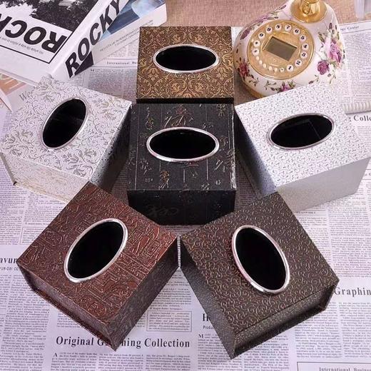 木质皮革纸巾盒酒店宾馆饭店抽纸盒家居欧式餐巾纸抽盒可印 商品图2