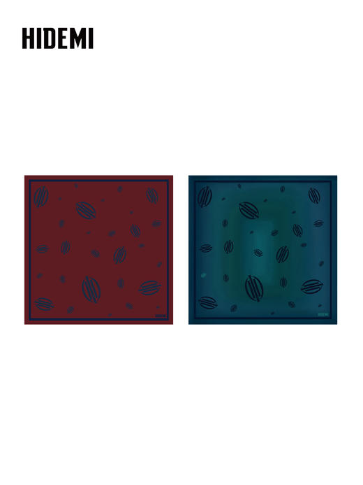 HIDEMI 大秀款限定logo系列手绘原创印花缎面90*90方形大丝巾披肩围巾 商品图0