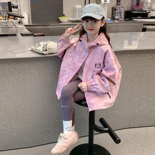 女童外套连帽冲锋衣春秋款2025新款儿童春装衣服洋气童装女孩上衣 商品图2