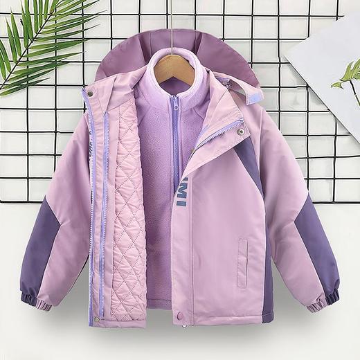 女童冲锋衣三合一可拆卸秋冬装新款加厚外套两件套装女大童加棉服 商品图2