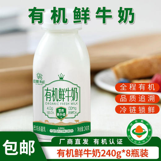 包邮【厂商直发】初酪鲜奶纯牛奶低温巴氏杀菌内蒙古鲜奶240gX8瓶装 商品图5