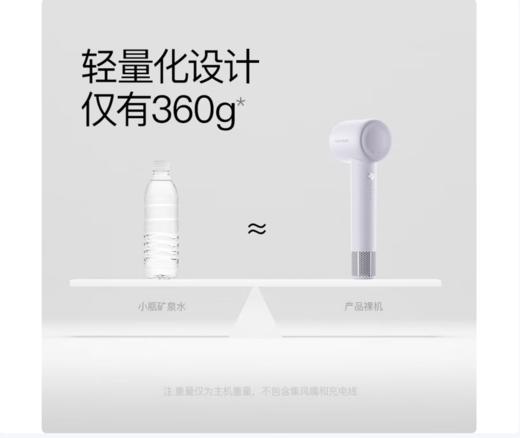 高速吹风机酷鲨护发吹风机大风量11W转高速无刷电机6亿高浓负离子低噪音电吹风多巴胺色系HD20白色 商品图11