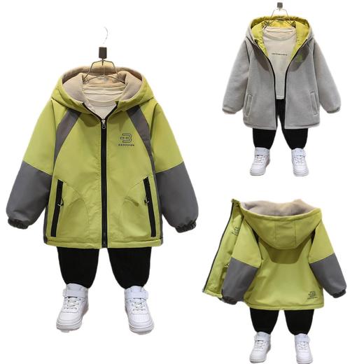 男童秋季外套加绒2025新款中大童上衣春秋装风衣双面穿儿童冲锋衣 商品图4