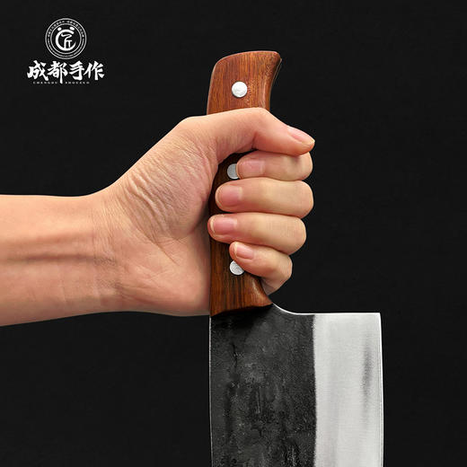 【非遗斩切两用刀】成都手作周光兴作菜刀 特种钢手工锻打家用菜刀 鸡鸭鹅专用斩骨刀 厨房切肉切菜切片刀  砍切二合一刀具【非遗技艺】 商品图5