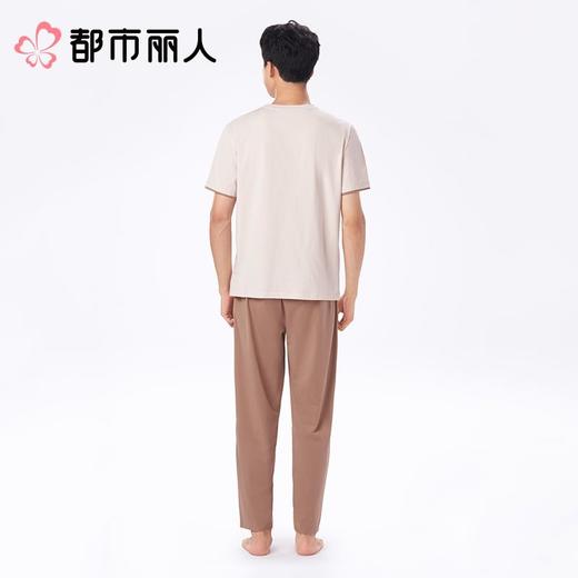 都市丽人男士睡衣家居服短袖长裤棉质套装FHC2B6 商品图2