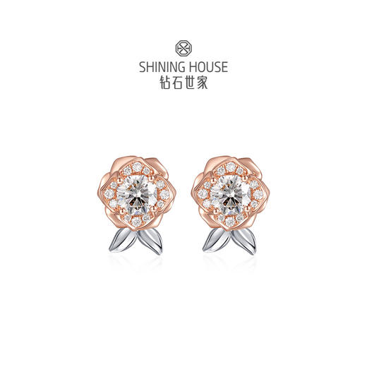 【极慕之星】【门店同款】钻石世家 18K金钻石耳饰 花好月圆系列钻石耳饰 商品图2